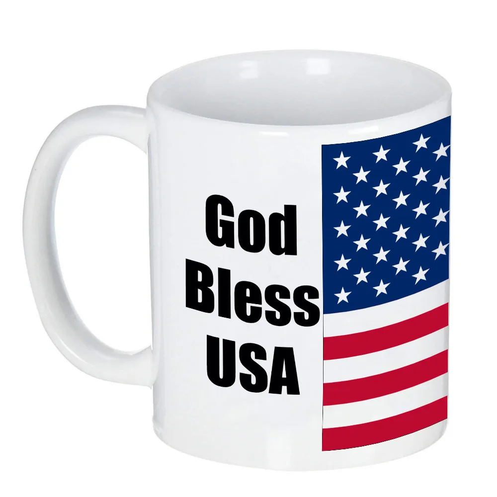 

God Bless USA National Flag Coffee Cup for United Stated of America, New Milk Tea Mug for USA Russia Netherland Spain Germany