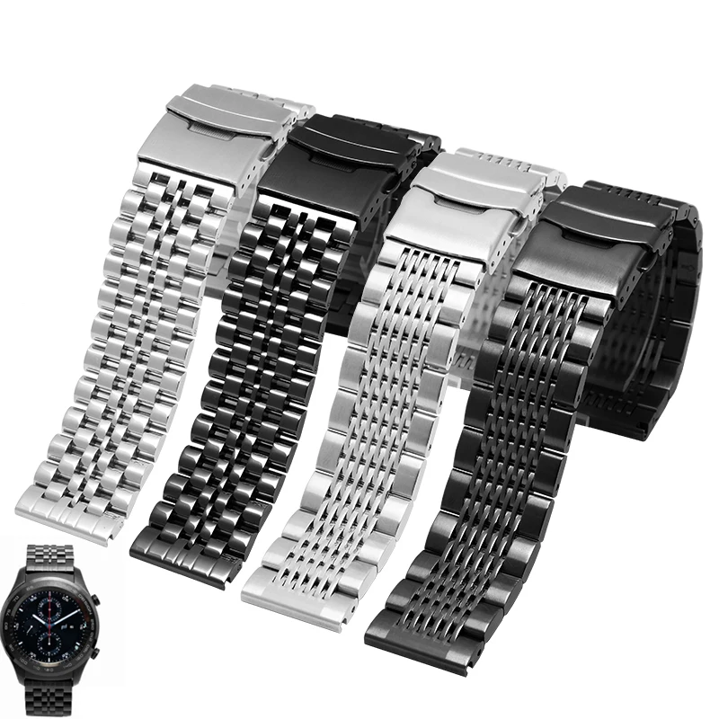 Высококачественный ремешок для часов из нержавеющей стали 20 мм 22 мм для samsung gear S2 S3/huawei watch 2pro watch bracelet