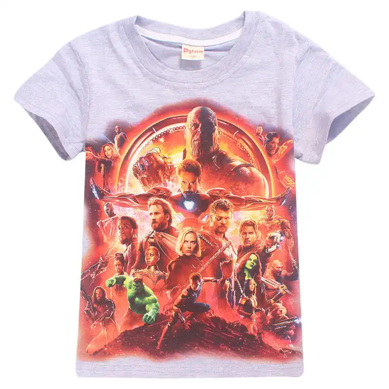 Коллекция года, летняя детская футболка одежда для мальчиков футболки для девочек с героями мультфильма «мстители», «бесконечные войны», «супергерой», «танос», «Халк», «Ниндзяго» - Цвет: Бежевый