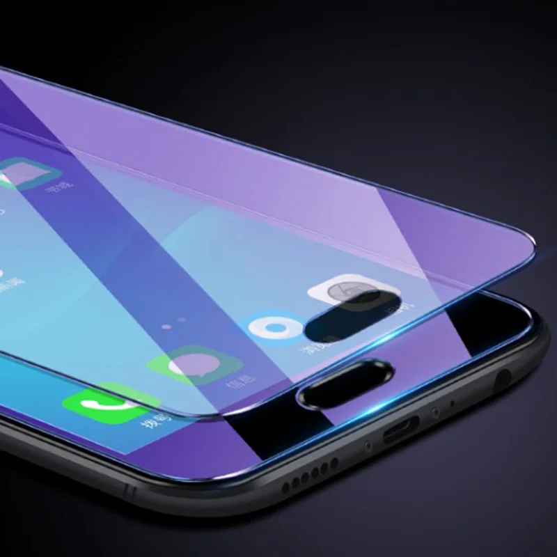 

Protective Glass For OPPO F7 F5 R15 R11 R11S Plus Anti-blue Purple 2.5D Tempered Glass Screen Protector Film For OPPO A83