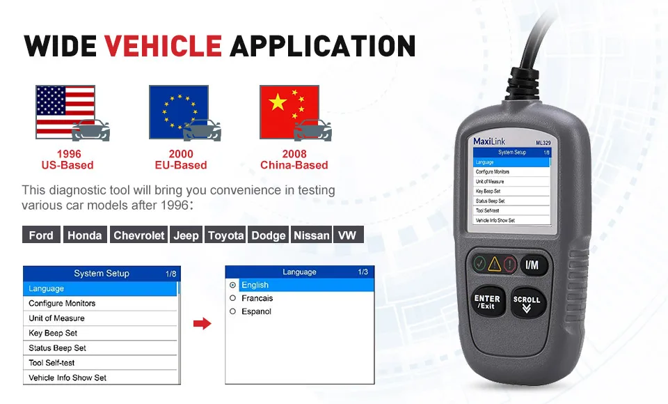 Предварительная продажа autel MaxiLink ML329 авто код читателя OBD2 сканер читать и четкий DTC Автомобильная диагностика obd-ii инструмент Автосканер PK