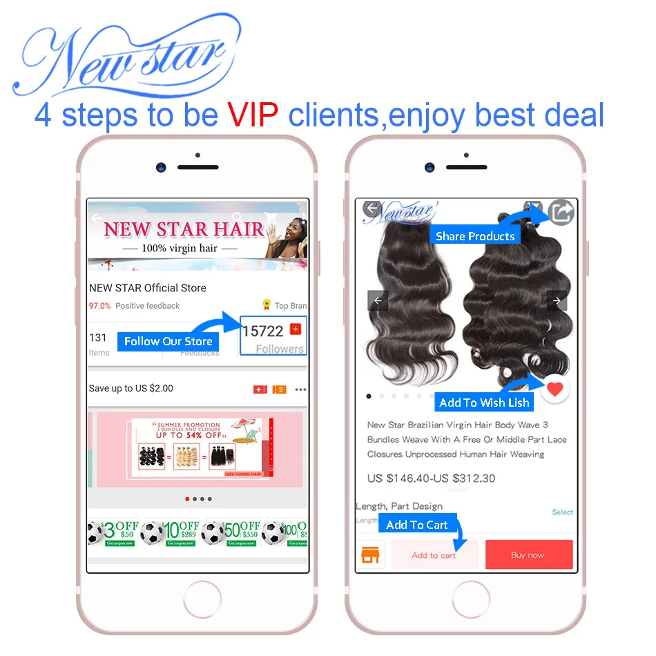 New Star Hair 4 Bundles Loose Wave Brazilian Virgin Human Hair Weaving Unprocessed Cuticle Aligned Raw Hair Weave Extension