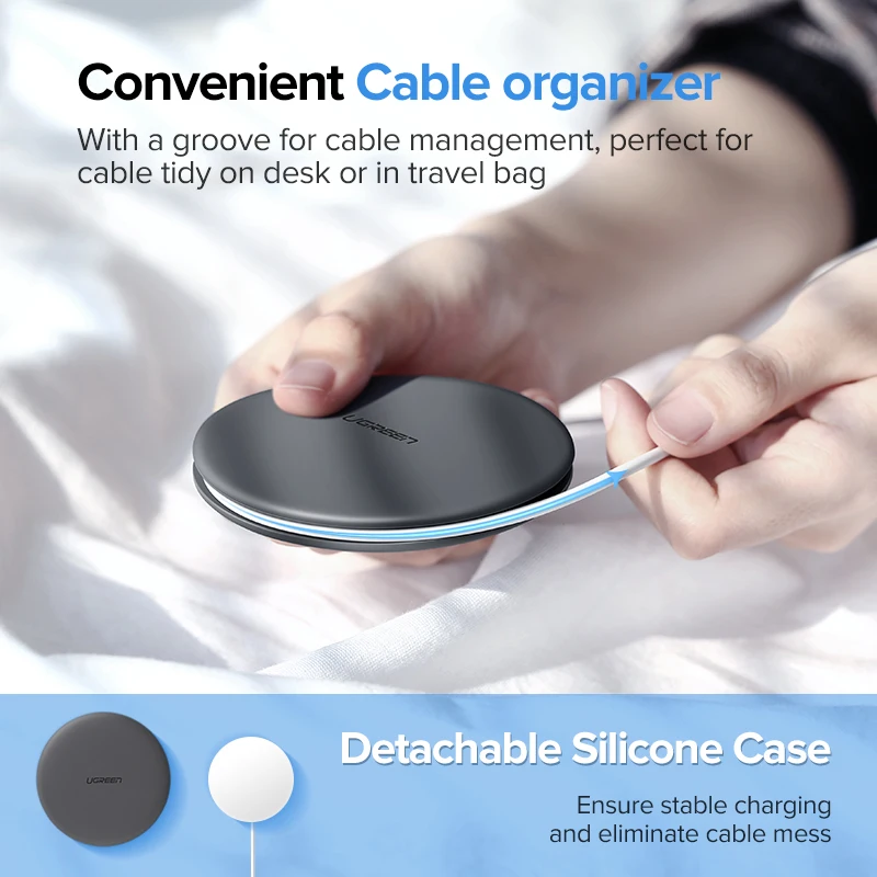  Ugreen Drahtlose Ladegerät 10W 75 W Qi Wireless Charging für xiaomi mi 9 iPhone X XS 8 XR Samsung S