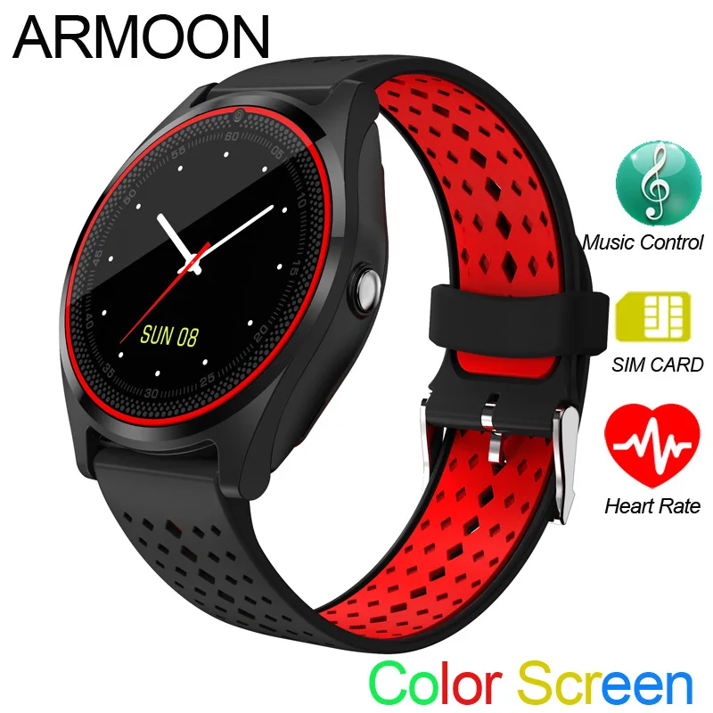 

Smart Watch V9 Bluetooth Heart Rate Monitor Watch Android IOS TF SIM Card Camera Sport Men Women Watch for XIAOMI HUAWEI IPHONE