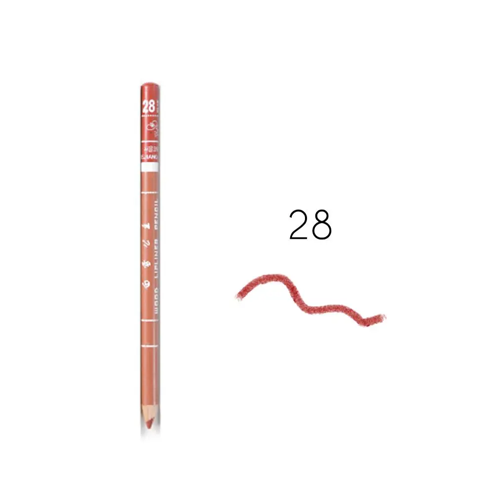 Профессиональная водостойкая натуральная Косметическая подводка для глаз/губ карандаш Карандаш для макияжа многоцветные 28 цветов perfilador de labios - Цвет: 28