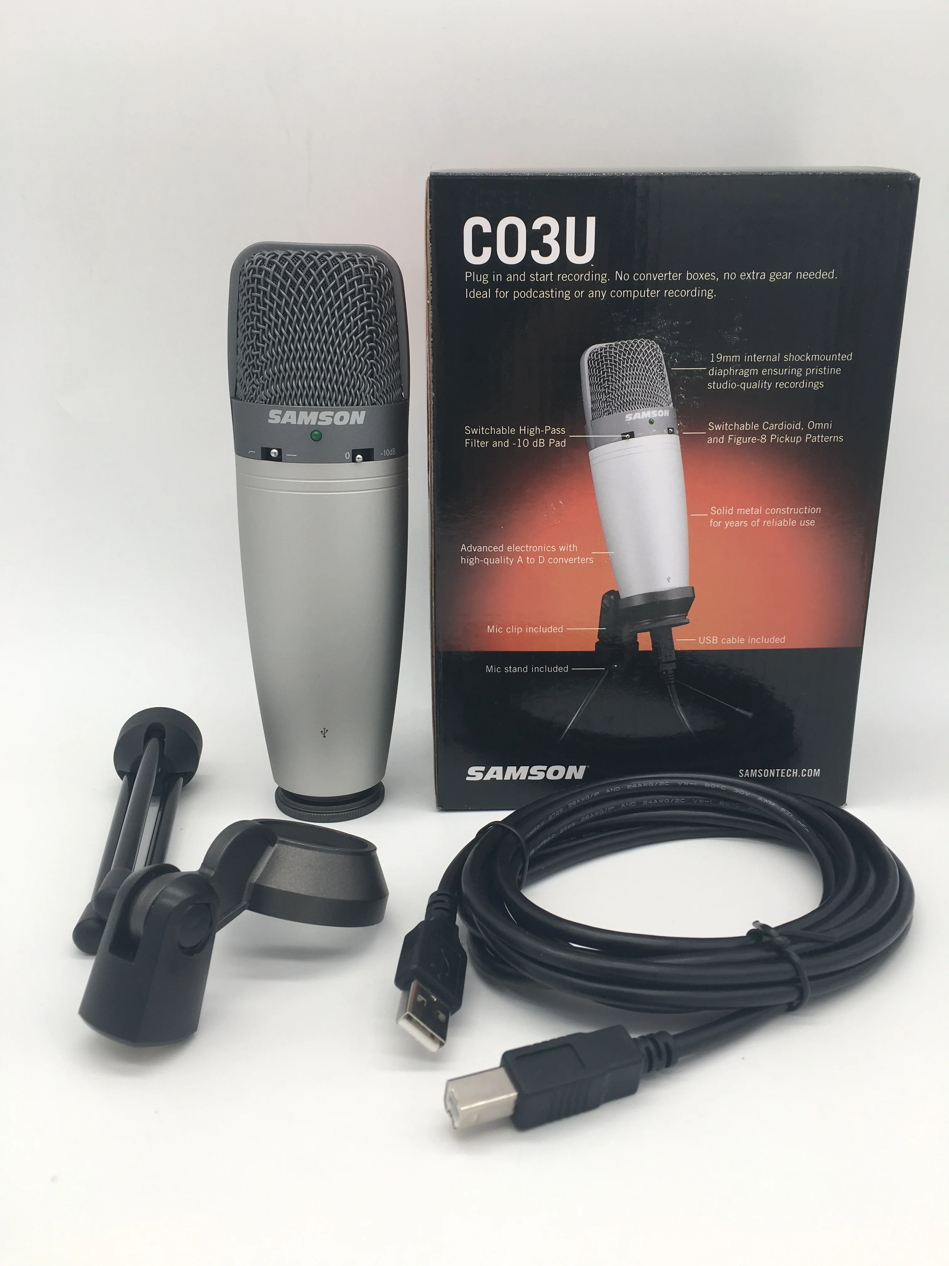 Samson C03U многоузорчатый USB Студийный конденсаторный микрофон с большой диафрагмой