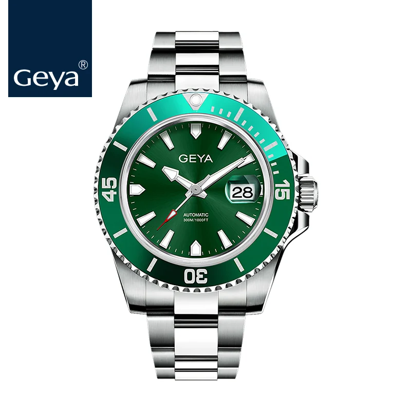 Geya Miyota мужские часы Submariner Diver RLX люксовый бренд Мужские часы зеленый светящийся сапфир автоматические механические наручные часы - Цвет: G78022GWN