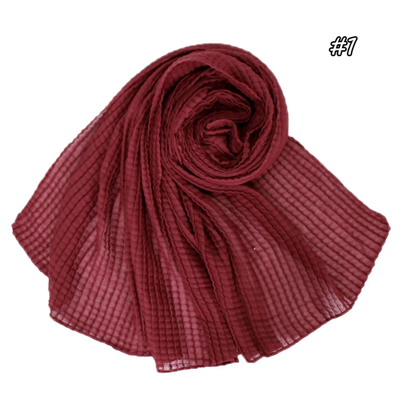Новинка 2019, Женская однотонная клетчатая вискоза, шаль, однотонный шарф, теплая повязка на голову, палантин, Bufandas, мусульманский хиджаб