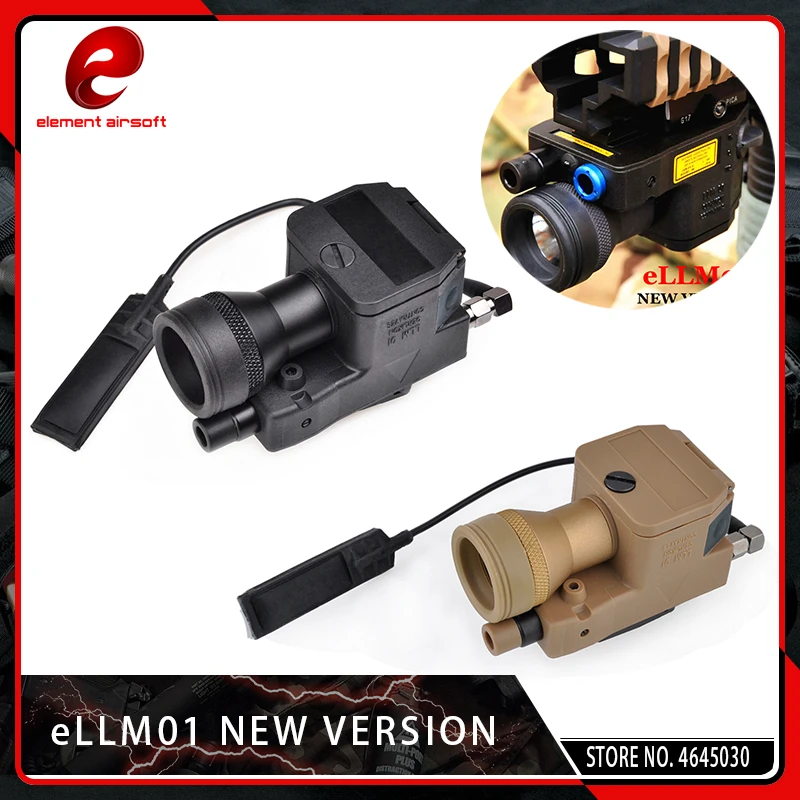 

Element Airsoft eLLM01 New Version Red&IR Laser Infrared Flashlight Tactical LED Light Red Dot Softair Fully Functional Black