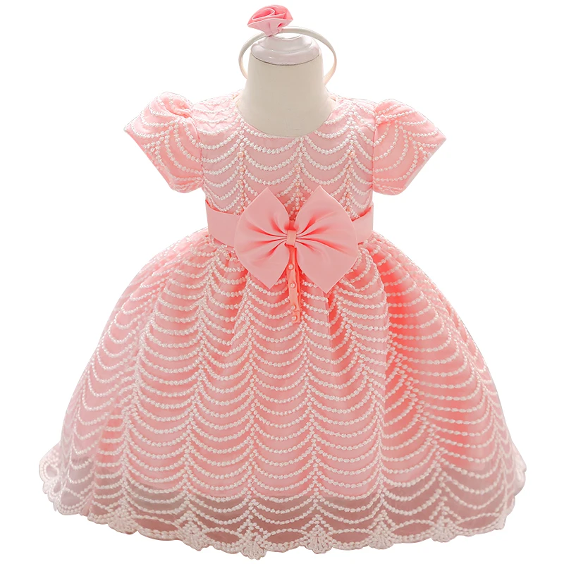 

Baby Lace Flower Christening Gown Baptism Clothes Newborn Kids Girls Birthday Princess Infant Party Dresses Costume