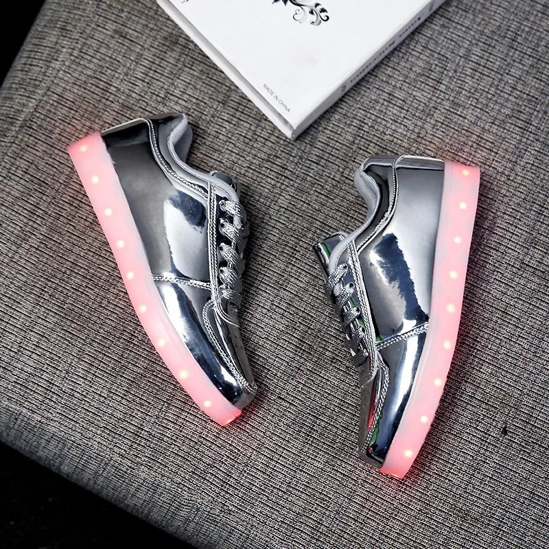 

Luminous Sneakers/USB Children Shoes With Light Up sole For Kids Boys&Girls Basket Led Enfant Growing sneaker Tenis Led Feminin