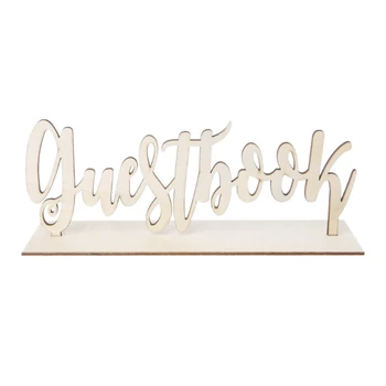 

Cute Wooden Guestbook Sign Wedding Decor Freestanding Sign Decoration DIY Gif Sep-18A