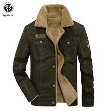 

RUELK Trend Brand New Arrival Cotton Jackets Men Autumn Winter Hot Sale Warm Fleece Cotton Coat Men's Bomber Jacket Pilot Jacket