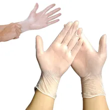 50 пар пищевого качества медицинские перчатки одноразовый ПВХ белые защитные перчатки для мяса еда чистые кухонные бытовые рабочие перчатки
