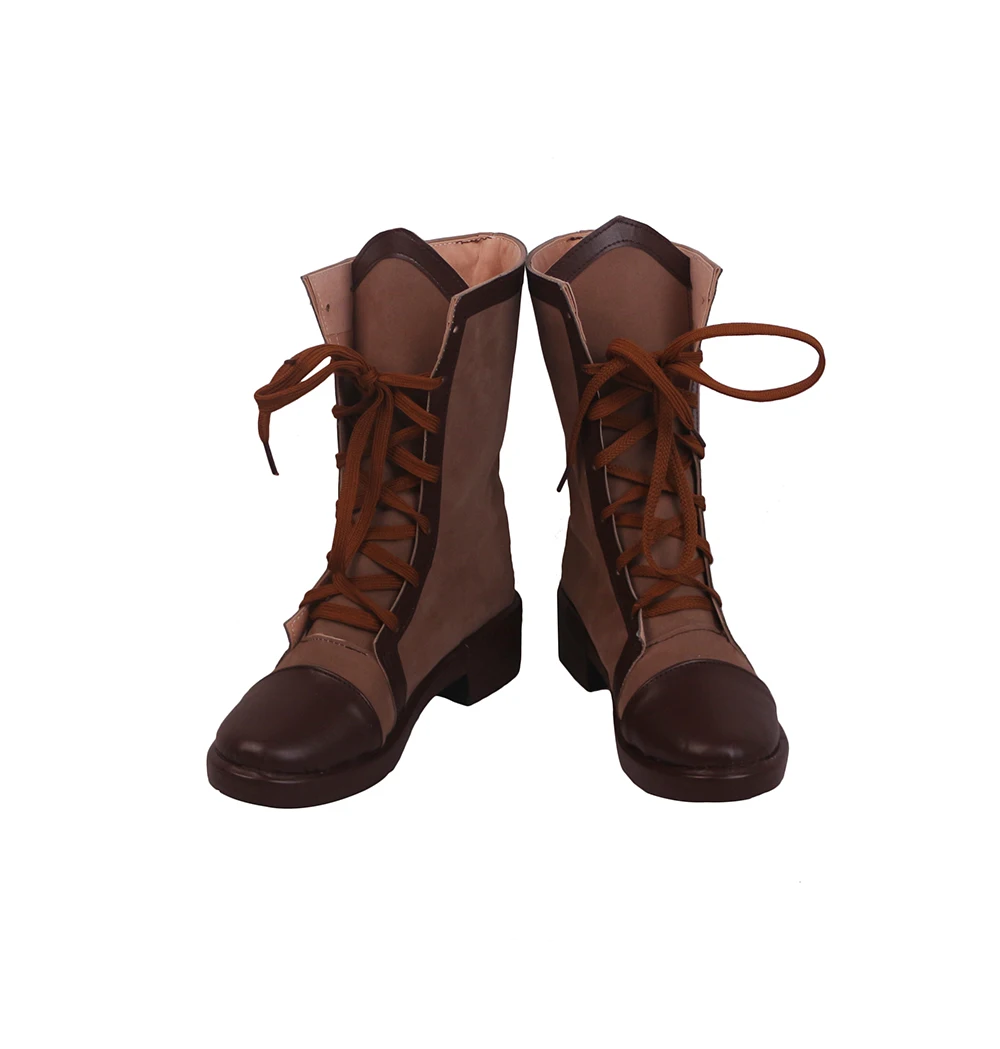 Sengoku Night Blood Yuziki Cosplay Boots Brown Shoes Custom Made Any Size for Unisex (4)