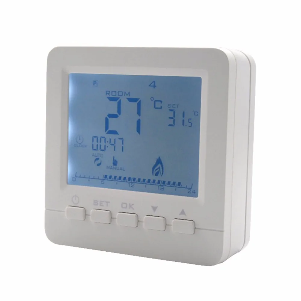 Termostato de calefacción de caldera de Gas LCD, Termistor NTC programable  de contacto seco, controlador de