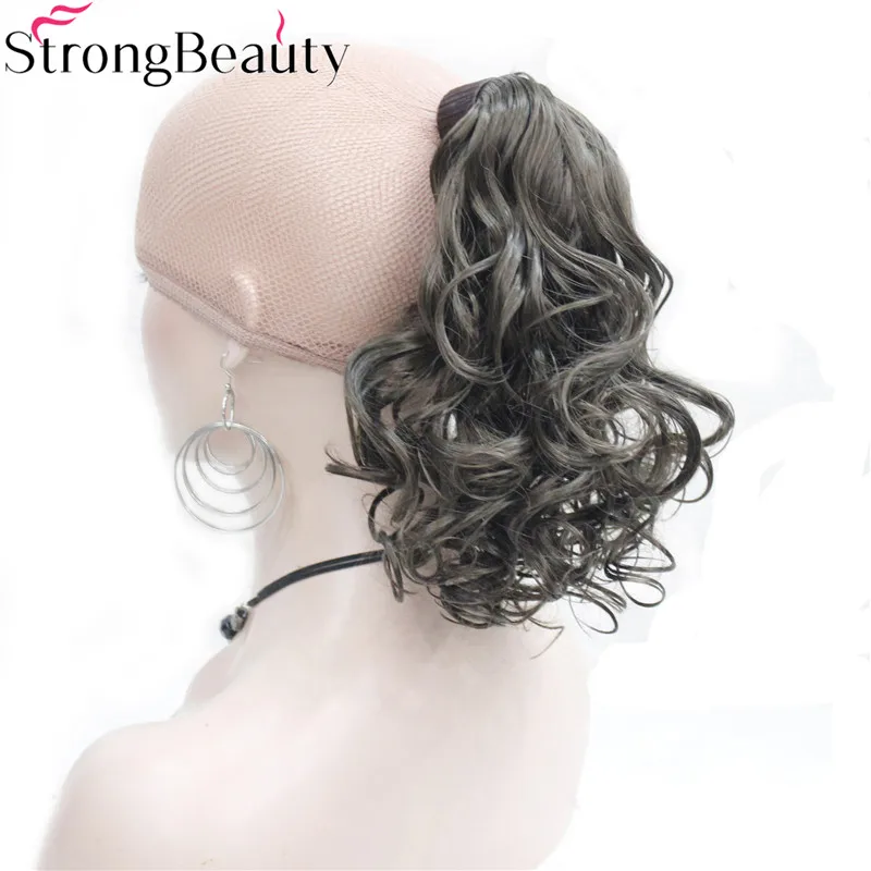Сильные красивые синтетические Средние Длинные наращенные волосы кусок кудрявый шиньон-хвост - Цвет: 8