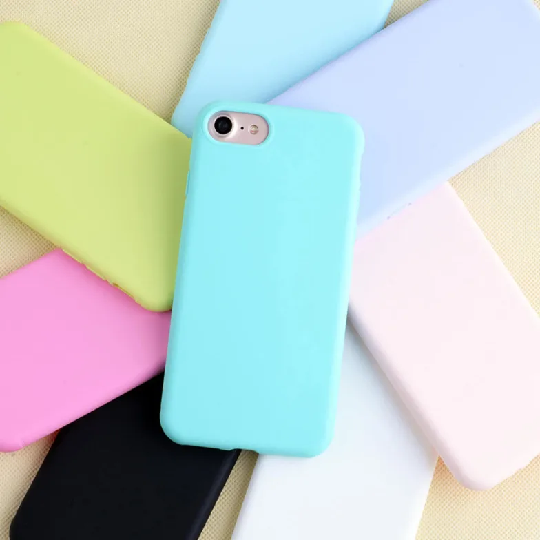 

Cute Macarons Color TPU Silicone Frosted Matte Case for iPhone X 7 6 6S 5 5S Soft Back Cover for iPhone 6 7 8 Plus Protection