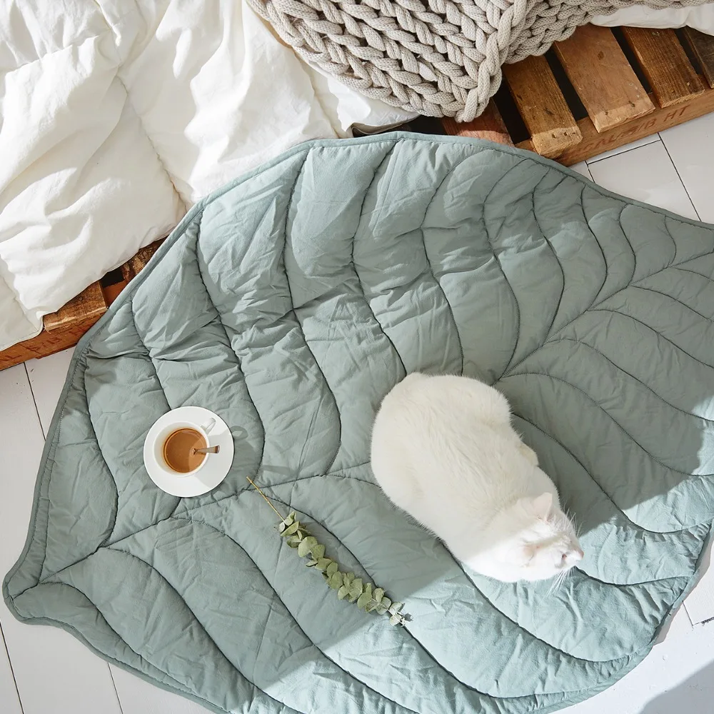 Nordic Baby Play Mat Rug Cotton Leaves Cushion Tapis Enfant Children Toys Blanket Rugs Baby Gym Car