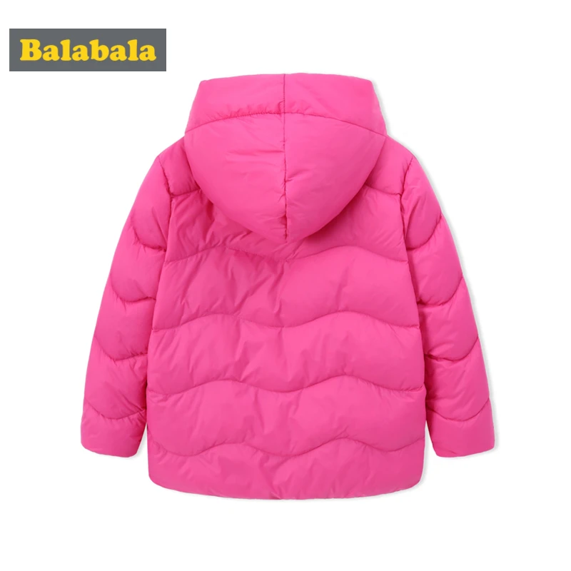 Goedkoop Balabala Peuter Meisjes Gewatteerde Lighweight Donsjack met Applique Kids Hooded Puffer Jas met Snap Sluiting in Chinlon Gevoerd