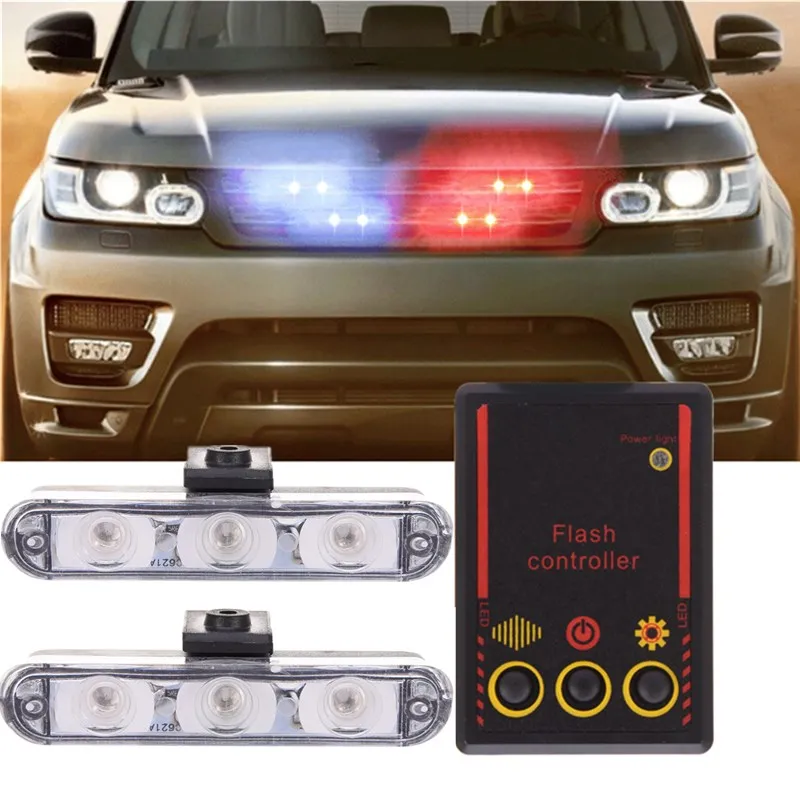 

Best Quality 2x3/ 6 Led Ambulance Police Light DC 12V Car Light Flashing Firemen Lights Strobe Warning Light Car-Styling