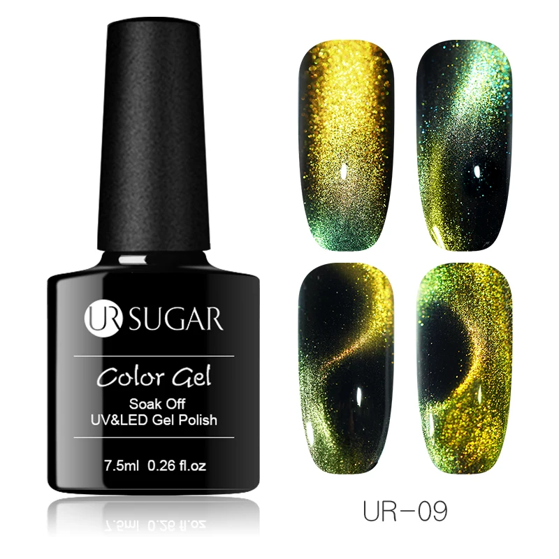 Ur Sugar 9D Гель-лак для ногтей глаз хамелеона кота Магнитный Гель-лак долговечный золотой цвет замачиваемый УФ-гель для дизайна ногтей новейший - Цвет: 9