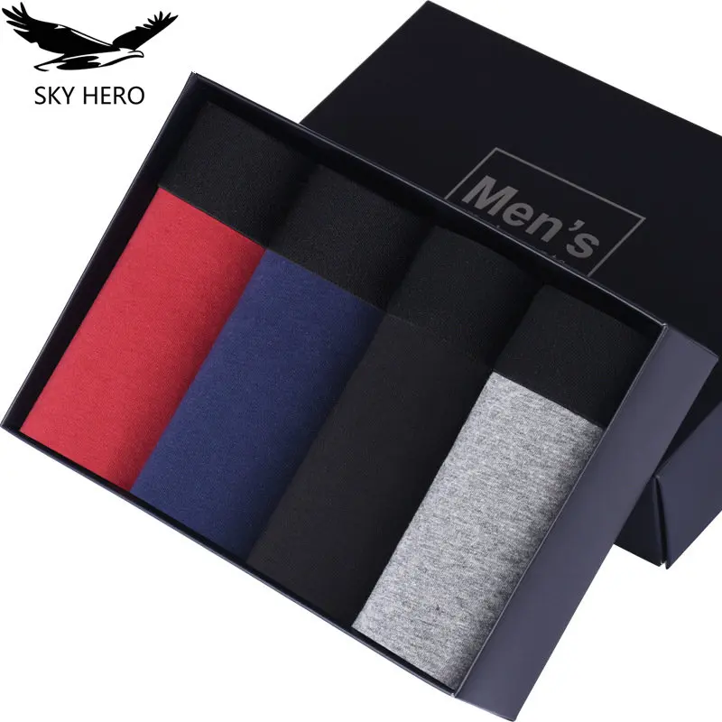 4 шт./упак. Для мужчин хлопковые трусы боксеры мужское нижнее белье Calzoncillos Hombre