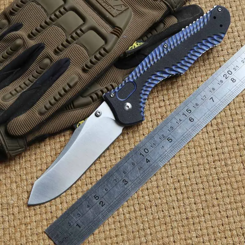 

DICORIA BM810 G10 handle folding knife M4 Steel blade Copper washer camping hunting Pocket clip outdoor Survival knives EDC Tool