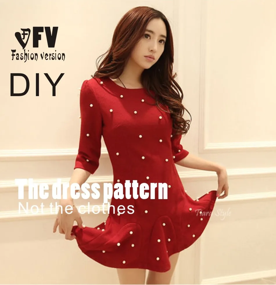 Dresses Sewing Pattern Template Cutting drawing Clothing