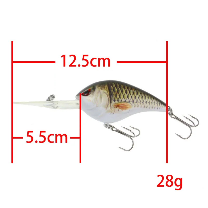 Description Picture 5 of itemBig Lifelike Wobblers Fishing Lure Floating Deep Diving 4-5M Crankbait Crank Bait for Freshwater Saltwater Sea Fishing Rattles