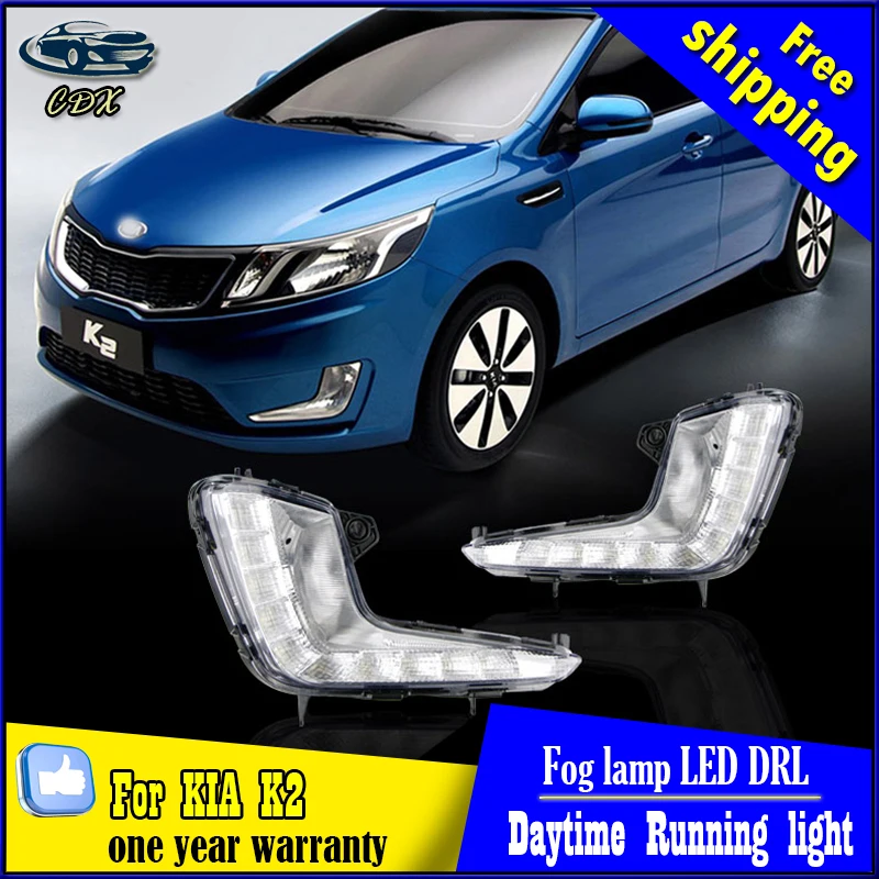 

Free shipping new High quality LED daytime running light fog drl with turing signal function for KIA K2 RIO 2010-2014