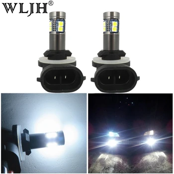 

WLJH 2x White Canbus H27 881 LED Bulb Car Light H27W Fog Light Led Lamp Bulb Daytime Running Light DC12V-24V for Hyundai Kia