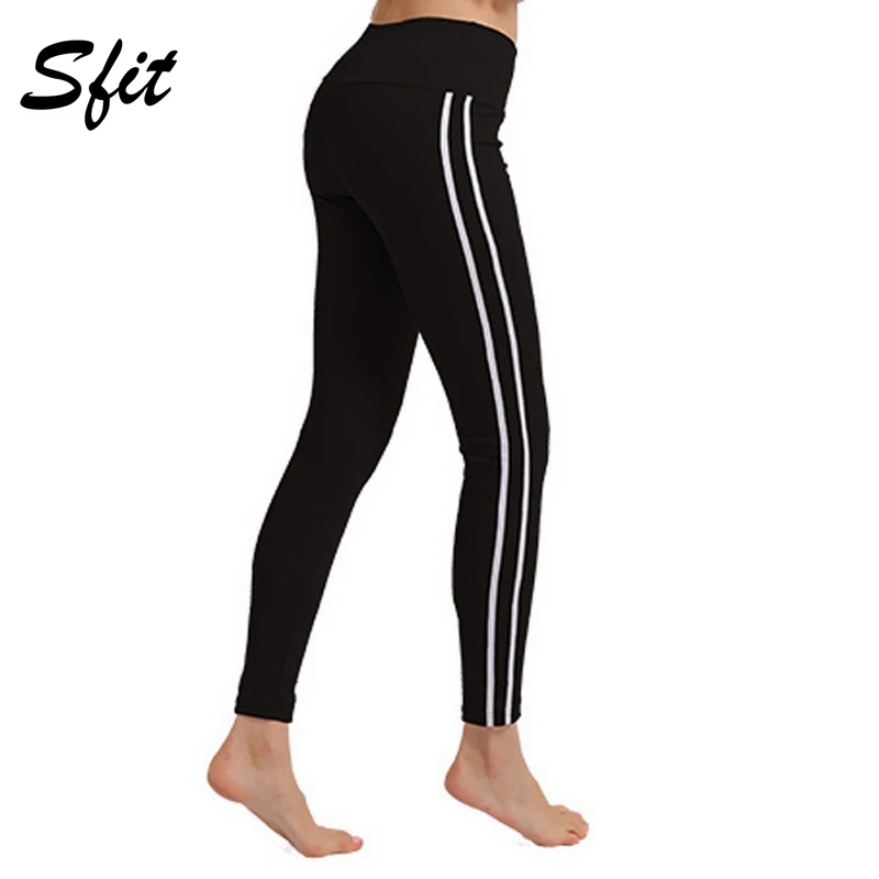 

Sfit Women Yoga Pants Side White Stripe Sports Pants Slim Hip Casual Pants Running Sweatpants Pilates Dancing Fitnesss Leggings
