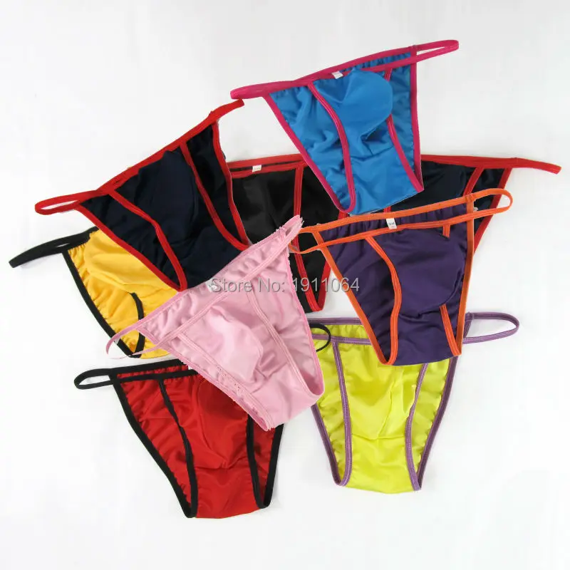 

Mens Sexy Underwear String Pouch Bikini Contrast Trim g4481 swimwear tricot