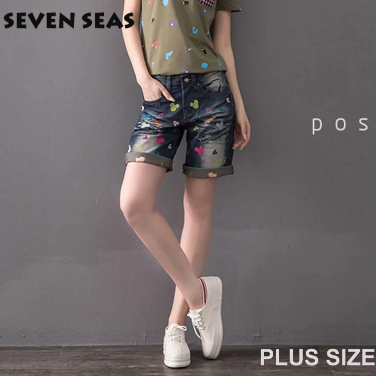 Buy 2016 Summer Knee length Shorts Femme Embroidery