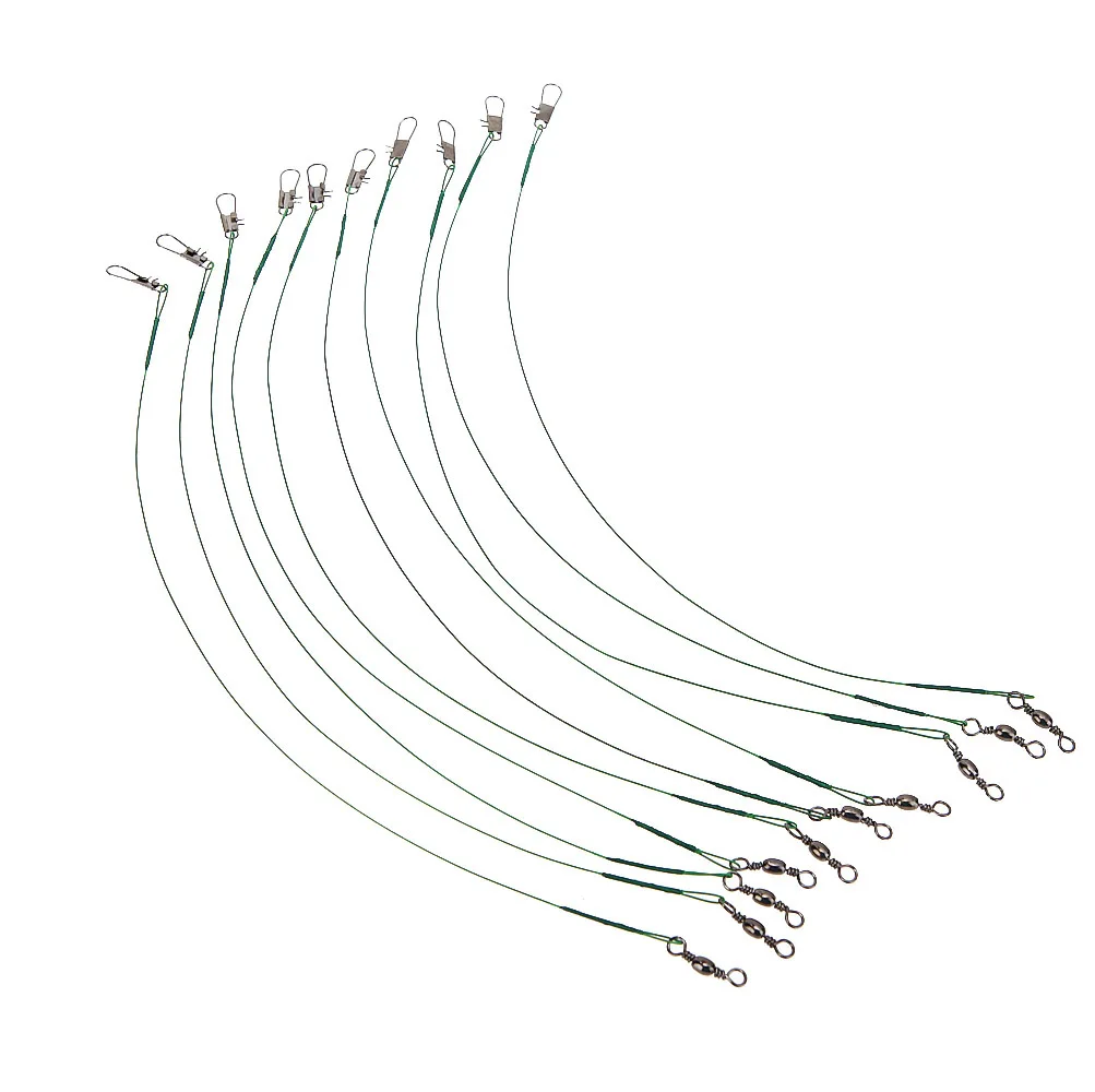 10 шт./лот, рыболовные проволочные поводки, рыболовные приманки, поводок, леска, Спиннер с поворотом для ловли карпа, рыболовные принадлежности