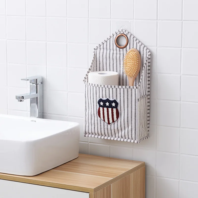 Wall  hanging bag cotton art door INS dormitory collection artifacts headside magazine reading store bag