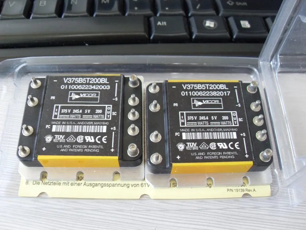 V375B5T200BL VICOR DC/DC изолированный источник питания от 375 в до 5 В 200 Вт |