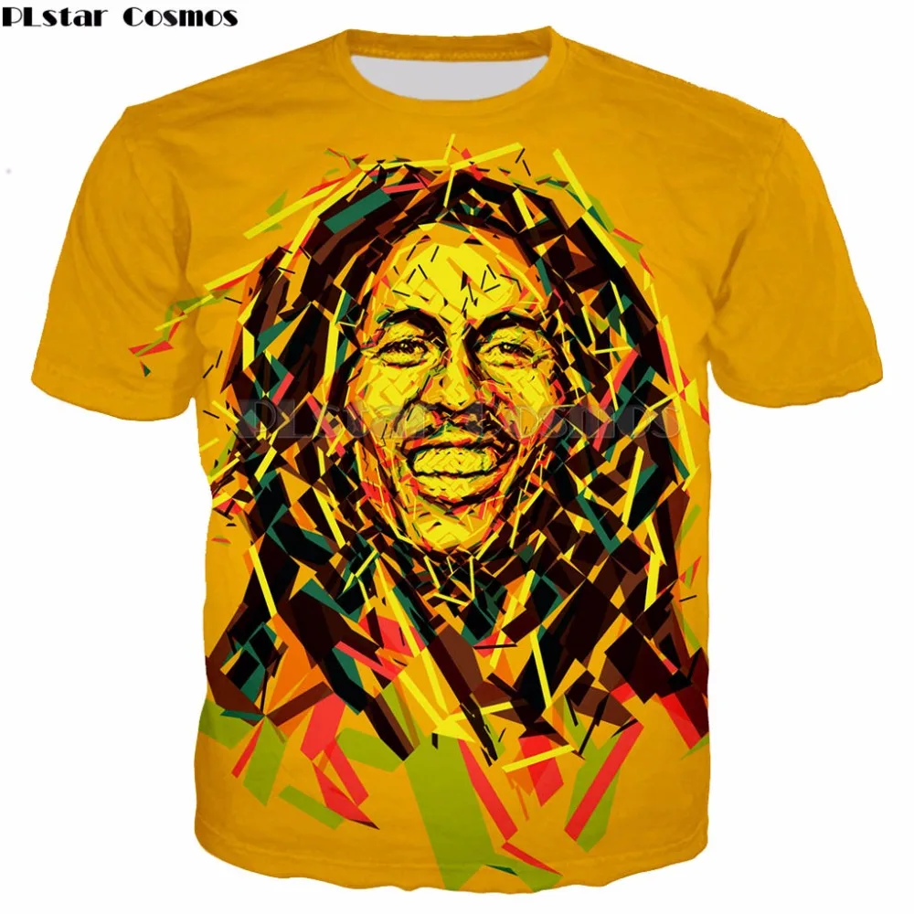 

PLstar Cosmos Homme Casual Bob Marley 3D Full Printed hip hop style T-shirt New O-Neck Short Sleeve T Shirt Plus size S-5XL