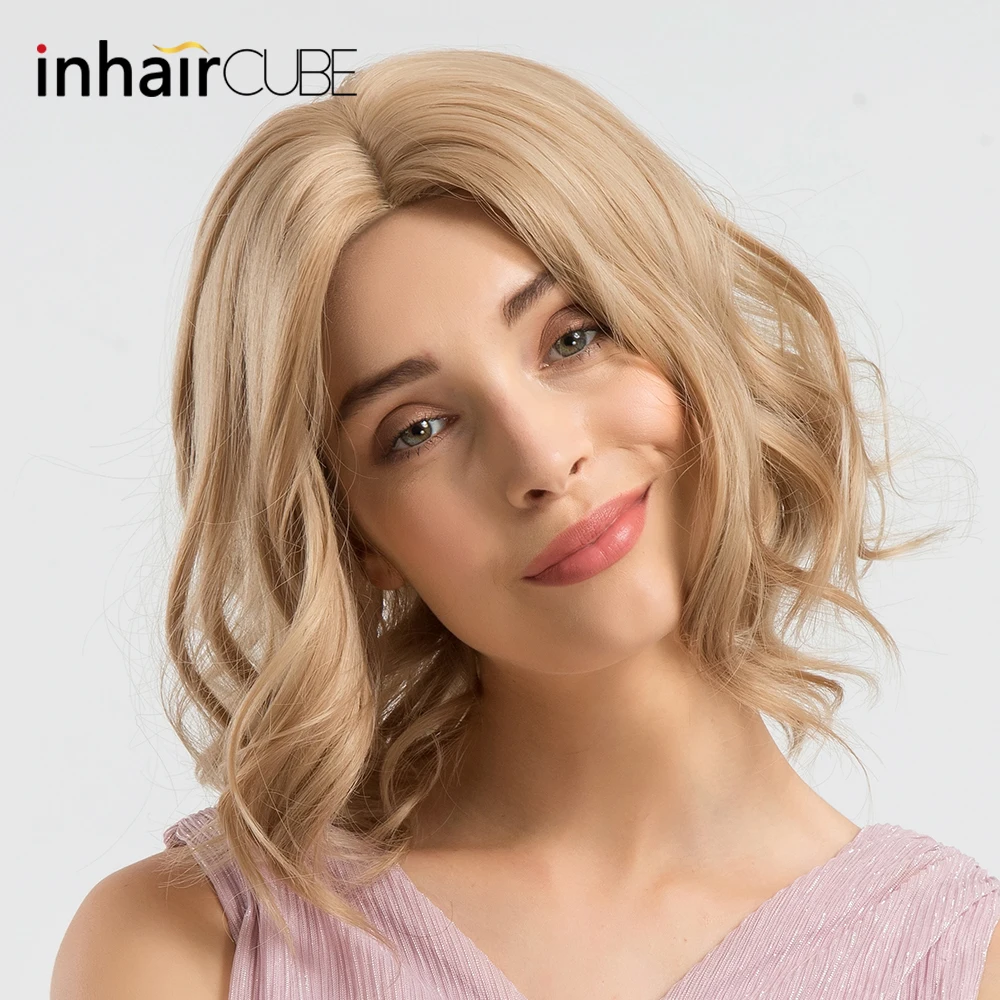 INHAIR CUBE свободные волнистые синтетические парики для волос Блонд женщин ручная