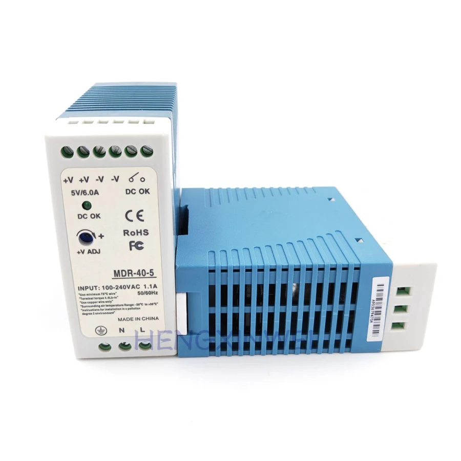 MDR 40 5 MDR 40 12 MDR 40 15 MDR 40 24 40W Mini Size Din Rail Single ...