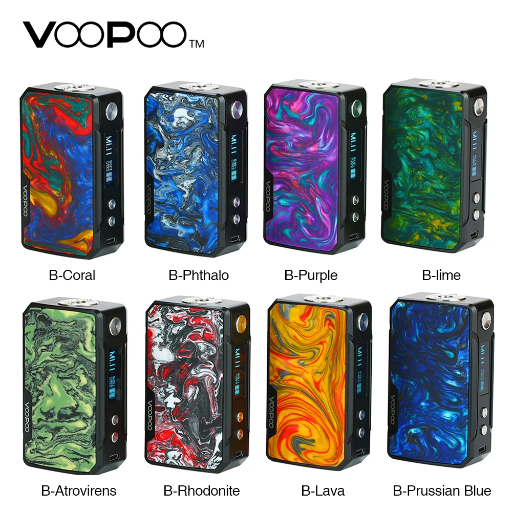 Оригинальный 117W VOOPOO Drag мини-мод 4400mah батарея электронная сигарета 510 нить Vape