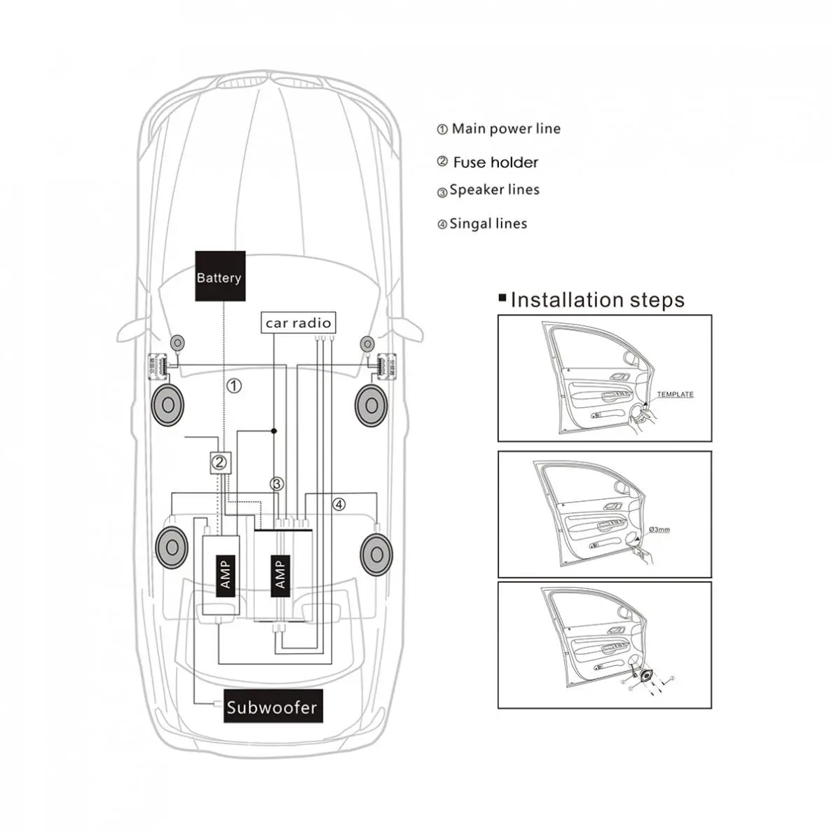 pces polegada carro coaxial vias porta do veículo auto áudio música estéreo gama completa freqüência alto falantes de alta fidelidade