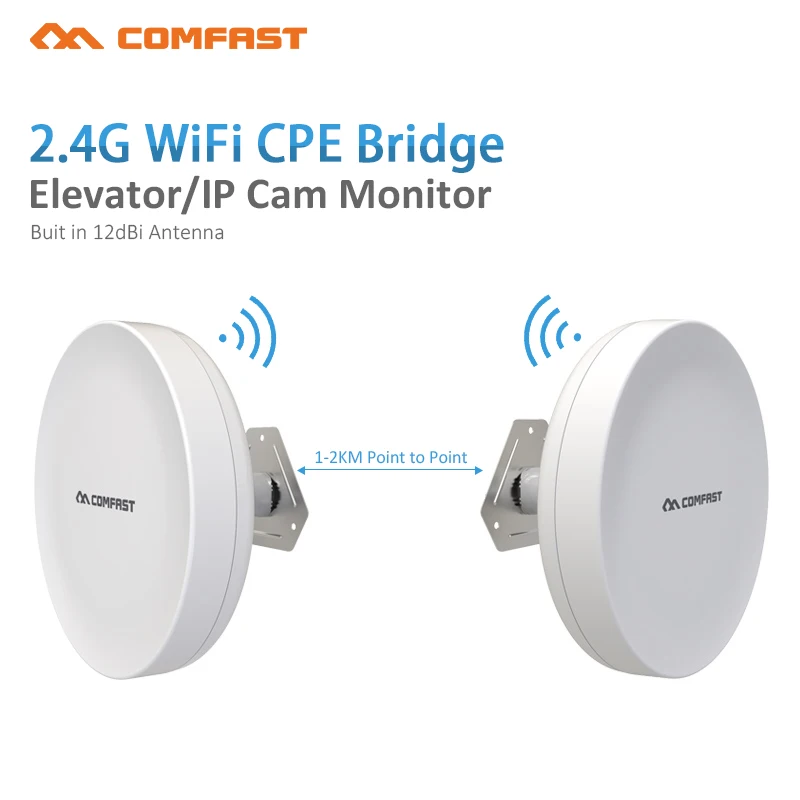 

2.4Ghz Outdoor AP 2 extender amplifier COMFAST 300Mbps Nanostation CPE Access Point 11dBi WI-FI Antenna For Elevator monitoring