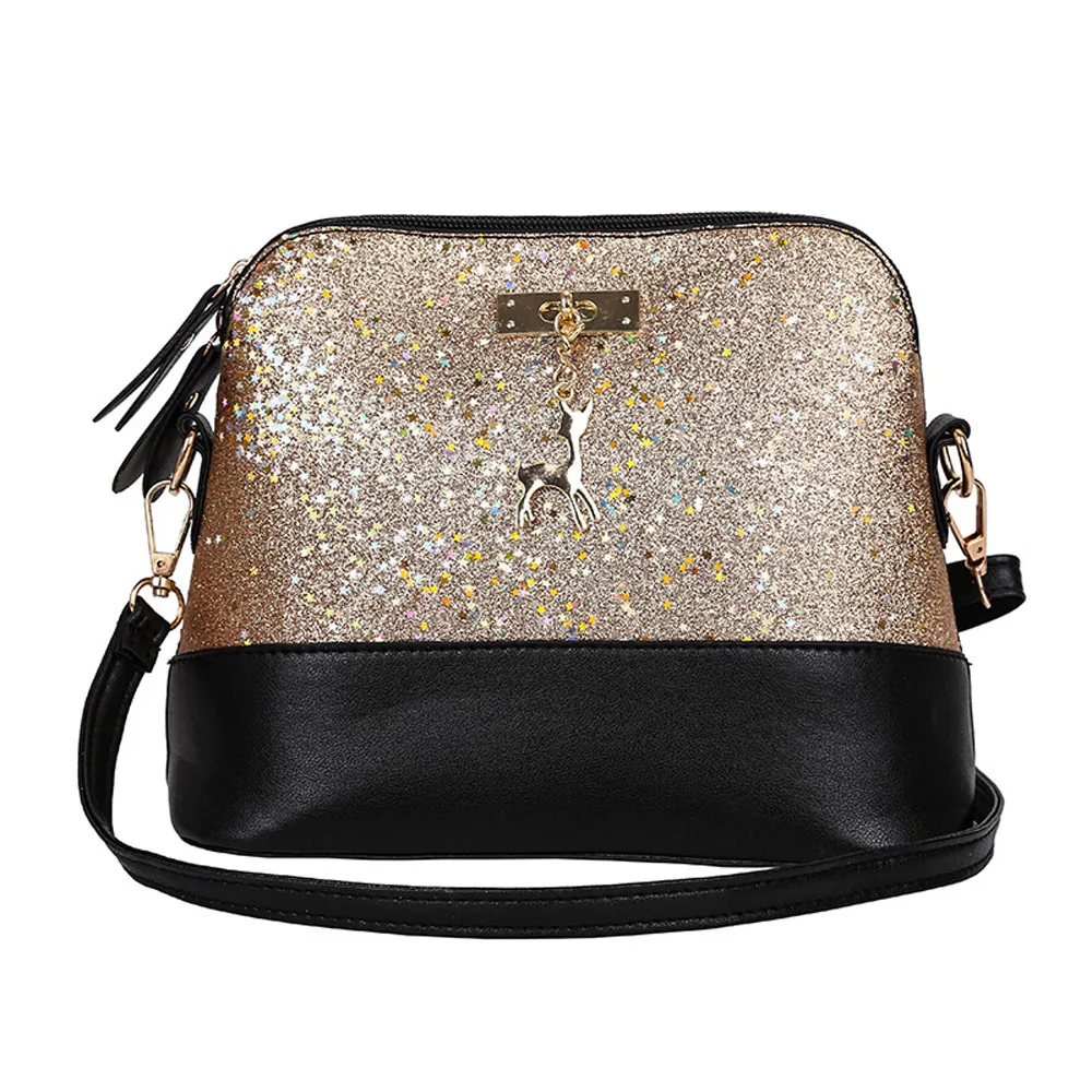 

bags for women 2019 Womens Leather Crossbody Bag Sequins Small Deer Shoulder Bags Messenger Bag schoudertas dames 5.457