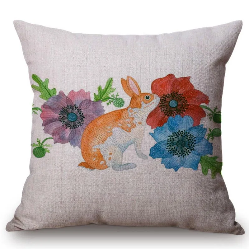 rabbit--anemones-watercolor-8u8-canvas 
