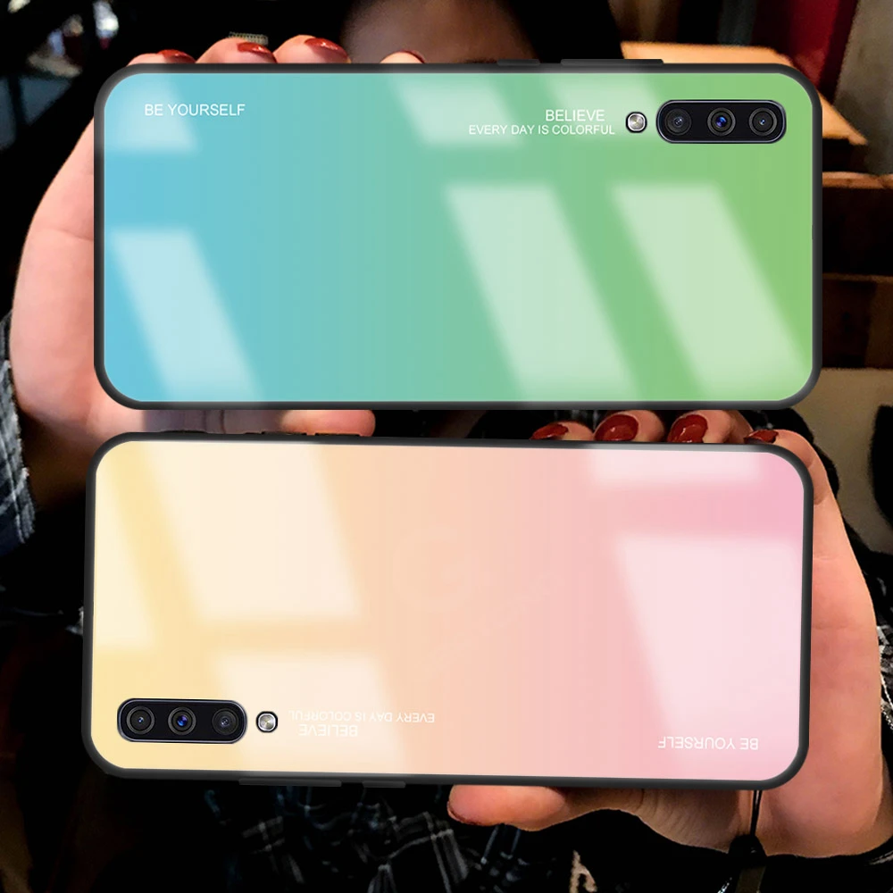 

Gradient Glass Case For Samsung Galaxy A20 A30 A50 A60 A70 A10 A20E A40S Galaxy M10 M20 M30 M40 S10 5G Plus S10E Back Cover Case