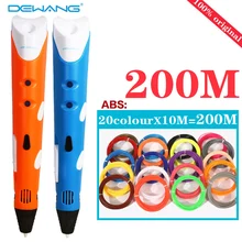 

3 d Painting pen multicolored pens 20 colors 100M filament threads ABS PLA 3D pen children birthday gifts DIY drawing tools pen