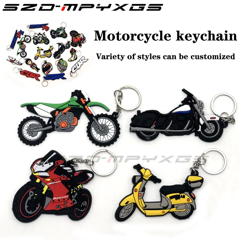 Модель мотоцикла Форма Мягкий Каучуковый брелок для ключей Honda kawasaki BMW Harley Suzuki Yamaha с логотипом