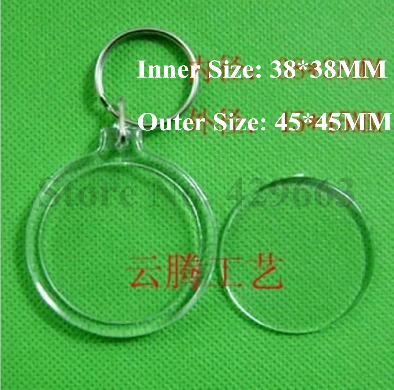 

Free shipping 3pcs/lot Round Shaped DIY Acrylic Blank Picture Frame Keychains Transparent Blank Insert Photo Keychains